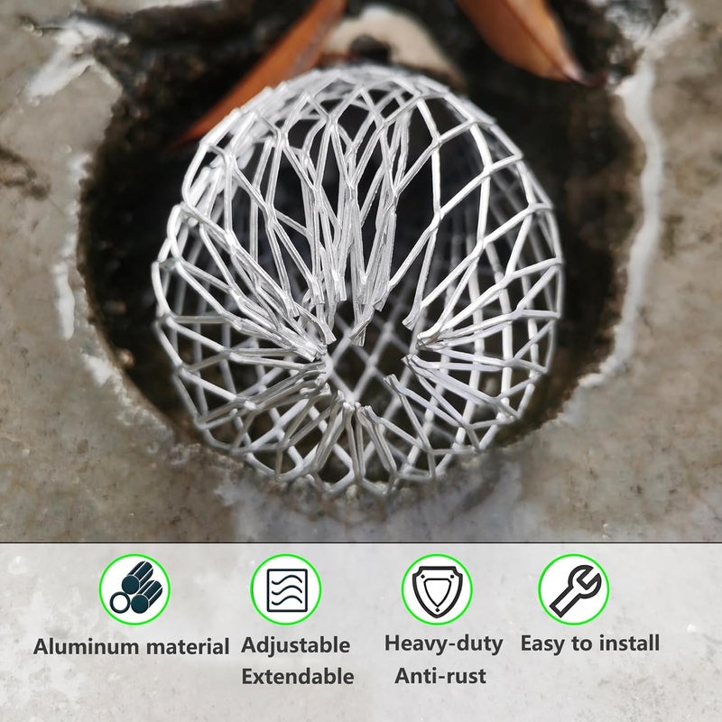 Lgnithon 7 Pack Gutter Downspout Guard, Gutter Guard Mesh Aluminium 3.5 Inch Downspout Filter Strainer Adjustable Screen Protector for Prevent Leaf Debris Rodent Blocking, with 10 Cable Ties (7) - Image 4
